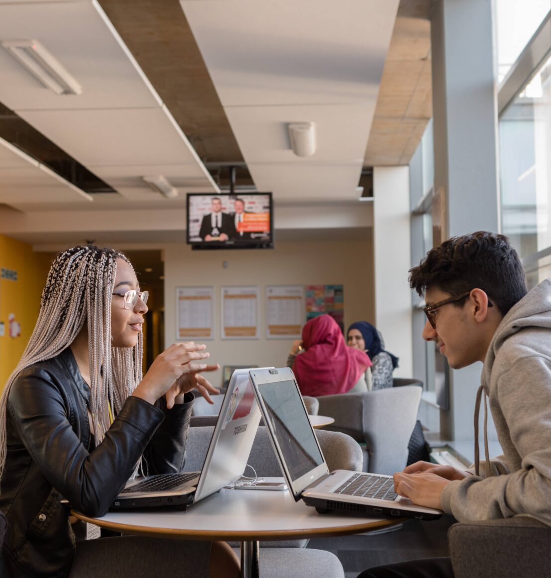 Two students talking